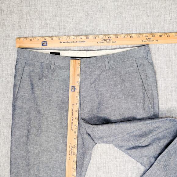 J.Crew Ludlow Slim Unstructured Suit Cotton Linen Blazer & Pants Chambray 40R - Picture 9 of 16